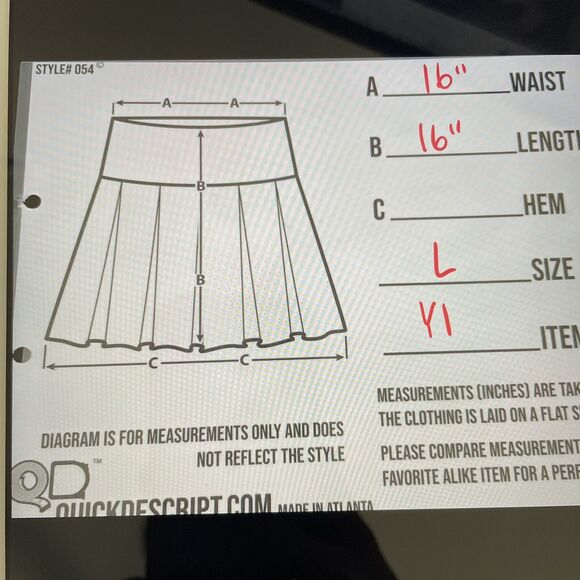 Halara Size L Blue Corduroy Zip Back Skort Skirt NEW NWT - Picture 5 of 5